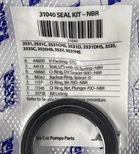 Seal Kit 31040 NBR 3531 3531C 3535 3535C 3537 Genuine Replacement For CAT Pumps thumbnail 2