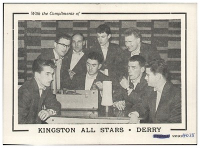 C6732/  Kingston All Stars - Derry UK Autogrammkarte 16,5 x 12 cm ca.1965