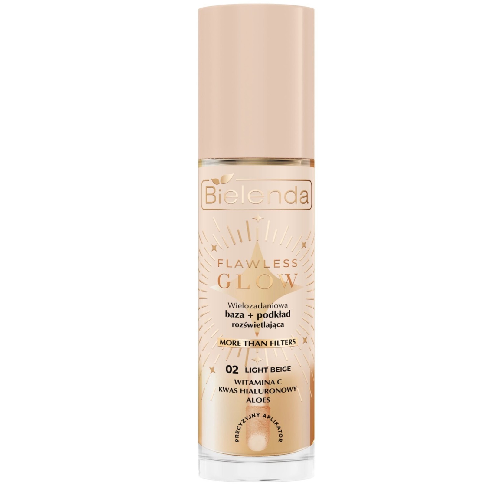 Bielenda Flawless Glow Base Foundation 02 Light Beige 30ml Vitamin C Dewy Skin