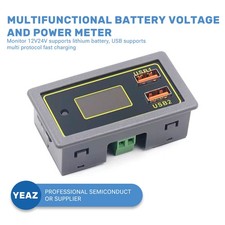    1Pcs LCD Digital Battery Monitor for LiFePO4 Lead-Acid 12V 24V USB