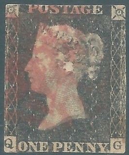 GB 1840 Queen Victoria used 1d Black QG SG2