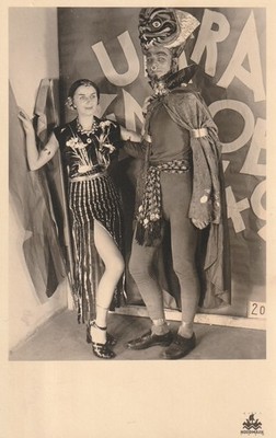 Photo Postcard Pretty Couple Carnival Costume Photographer Nordmark Film Photography
