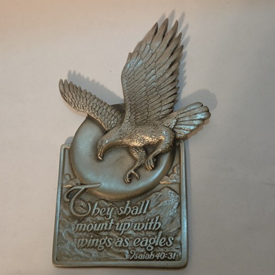 #ad Eagle Christian Wall Plaque Isaiah 40:31 Bible Verse Decorative Hanging $17.00