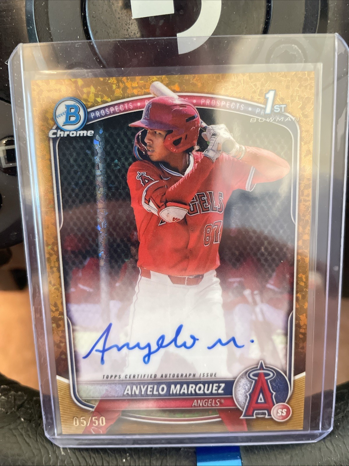 2025 Bowman Chrome Anyelo Marquez 1st Bowman Auto Gold 5/50