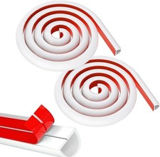 White Cable Trunking, 2M Half-Round Self-Adhesive Cable Cover for Wire Manageme