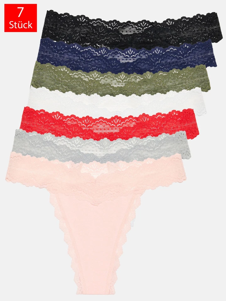 Tazzio String 7er-Pack Damen Tanga Slip Slips Unterwäsche Unterhose