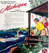 1947 Michigan Tourist Empire Inland Seas Advertisement Vacation Travel DWJJ21