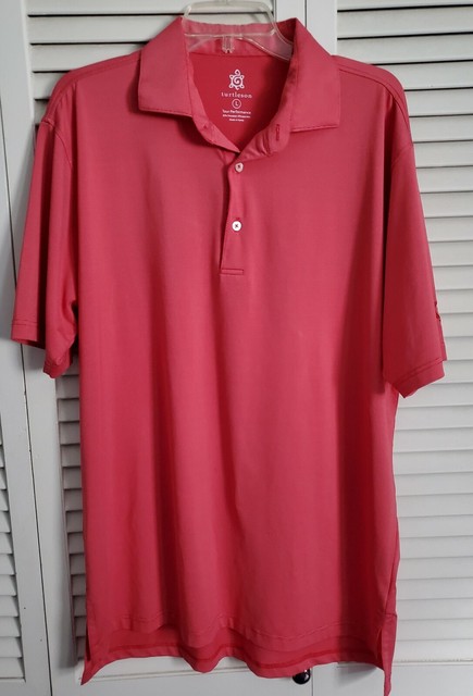 Turtleson Tour Performance Mens Size L Golf Polo Shirt Short Sleeve Red | eBay