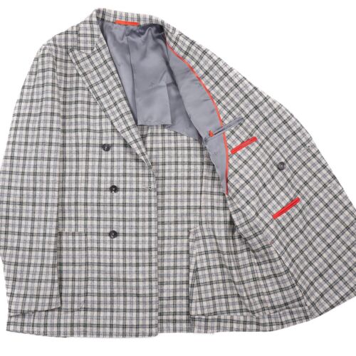 Isaia Napoli Layered Check Soft Cashmere-Mohair-Silk Sport Coat 40R (Eu 50) NWT - Picture 2 of 10