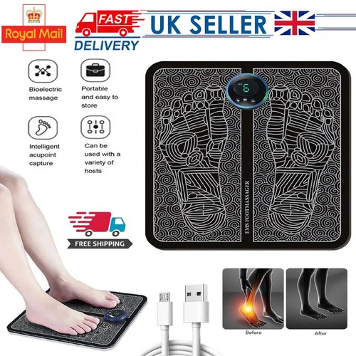 Foot Massager Mat Electric Pad Blood Muscle EMS Circulation Relief Pain LED USB