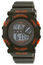 Q Q by Citizen M136J003Y Men's Digital Sport Watch Green Resin Strap NO BOX