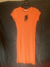 NWT Fashion nova Large Coral knee length short sleeve Bodycon dress