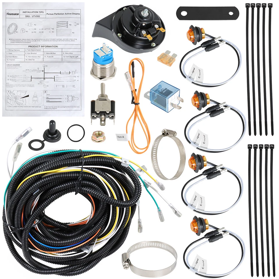 Nuevo kit de luces de señal de giro con bocina para 2013 John Deere Gator TE Pug & Play LED Foto 3 de 4