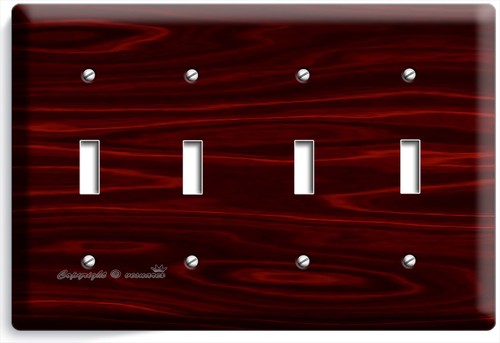 RICH RED MAHOGANY WOOD TEXTURE LIGHT SWITCH OUTLET WALL PLATES HOME OFFICE DECOR - Picture 14 of 33