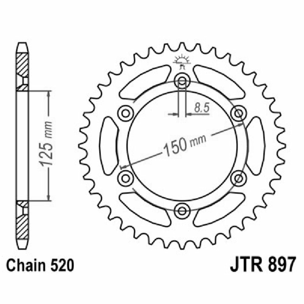 CORONA JT 897 z44  PER HUSQVARNA 250 FC 4T 2014-2017