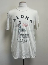 Rip Curl Aloha Hula Girl Beige Lightweight Short Sleeve Crewneck Graphic Tee S