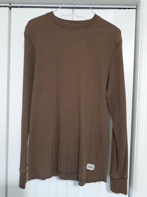 Brown Thermal long sleeve Urban Pipeline Layerable Mens Large
