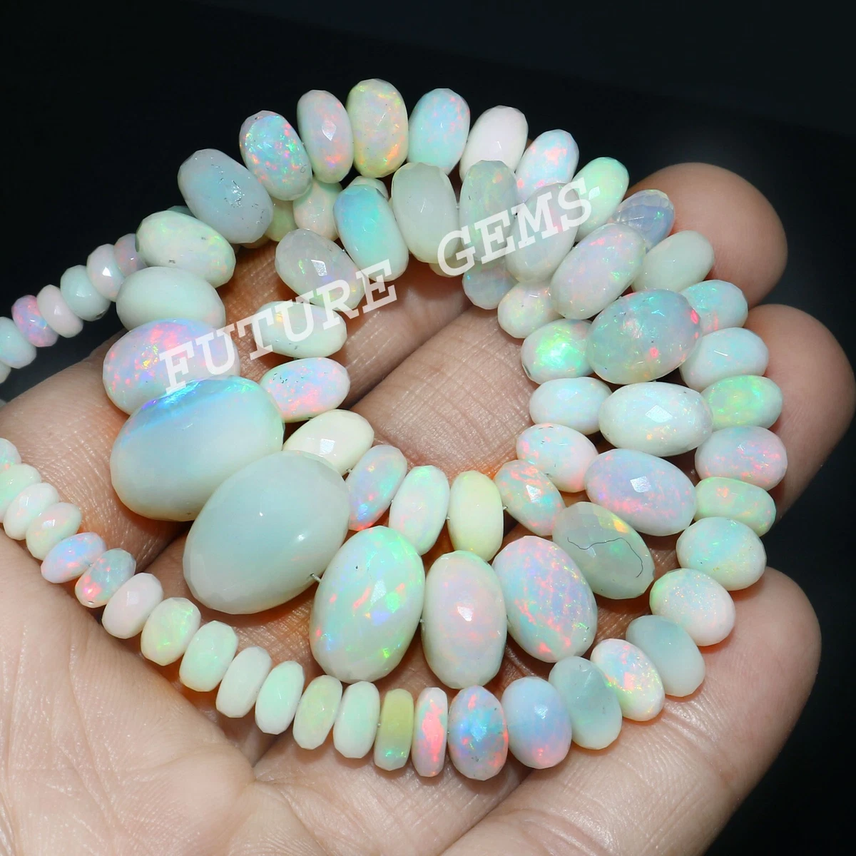 Opal Beads Faceted Opal Beads Real Opal Beads Fire Opal Jewelry Necklace Np  143