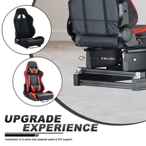 Hottoby Aluminum Racing Sim Cockpit with TV Stand and Seat Fit For Logitech G923 - Picture 28 of 37