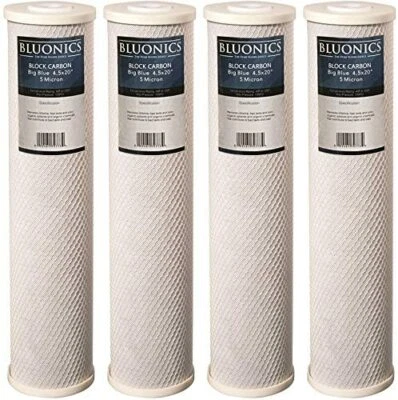 BLUONICS Carbon Block Water Filters 4pack Standard 4.5"x 20" Cartridges CTO