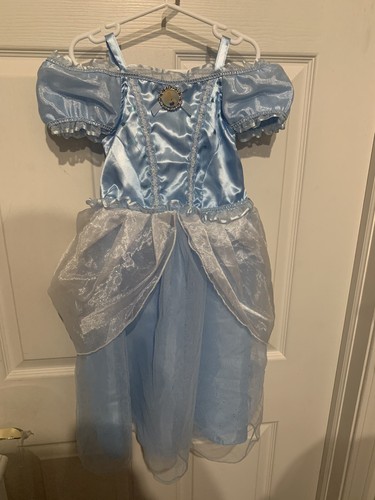 Disney Cinderella Costume Blue Gown Princess Child Size XS 4 Circle Cameo - Picture 21 of 24