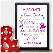 PERSONALISED Dance Teacher Thank You Gifts for Her - Ballet Teacher Presents