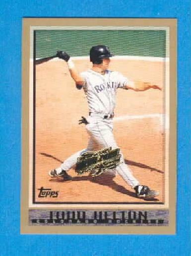 1998 Topps Card with Inaugural Devil Rays Logo TODD HELTON #323 Colorado Rockies