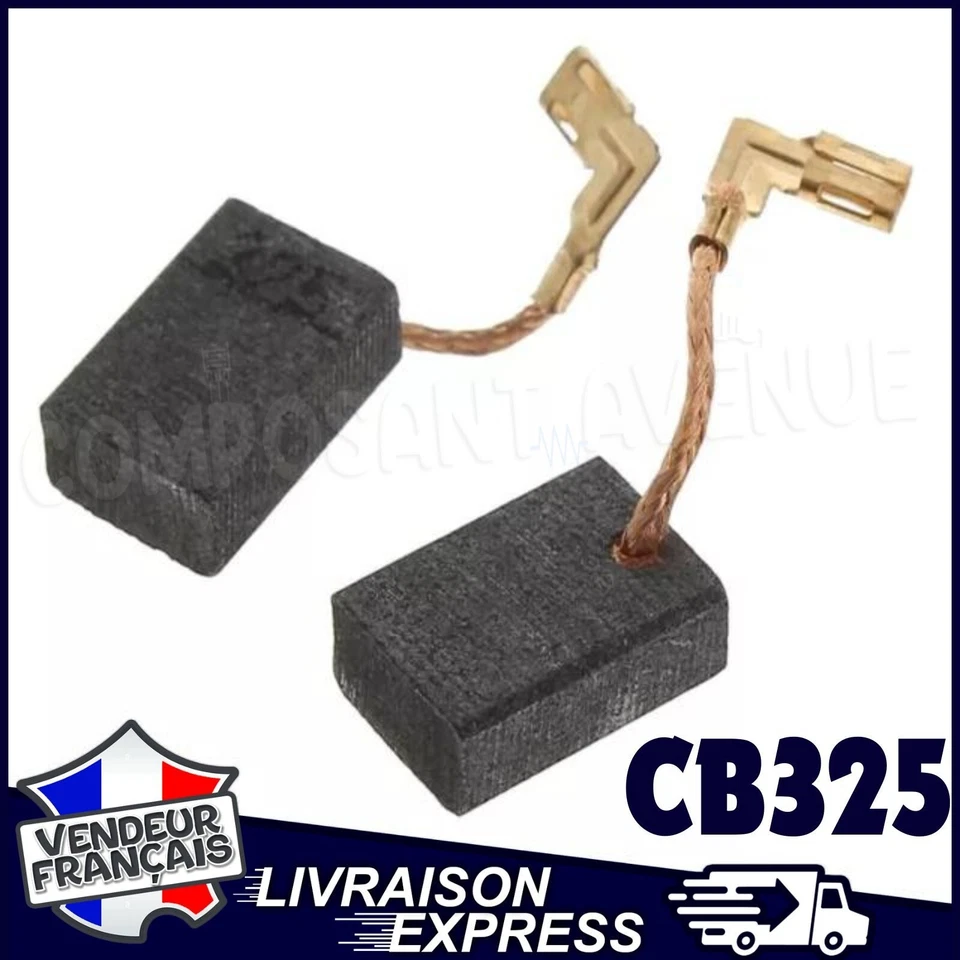 PIRABADI 2 CHARBON MOTEUR ÉLECTRIQUE BALAIS BROSSE CB325 HR2811FT HR2630 HR2631FT (967)