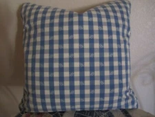 Gorgeous Pierre Deux Pillow Blue Ivory Brindille French Country Toile Checks