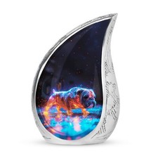 Celestial Bulldog Urn For Ashes Adult Male - Teardrop Urn - Decorative Urns