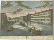 Antique Print of the 'Binnen Amstel' in Amsterdam by Probst (c.1760)
