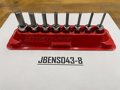 #ad Snap on Tools USA NEW 8pc 3 8quot; Drive SAE Standard Hex Bit Socket Set 208EFAY $219.95