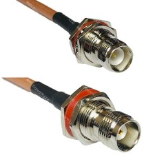 RG400 RP-TNC FEMALE BULKHEAD to TNC FEMALE BULKHEAD RF Cable FAST-SHIP LOT