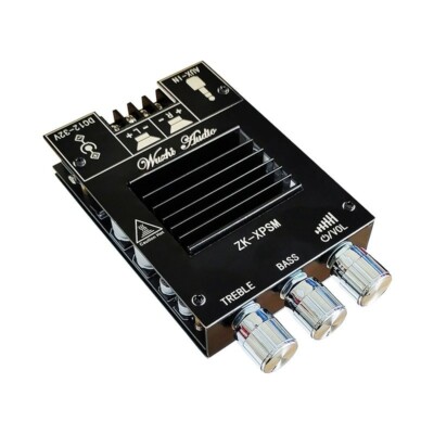 ZK-XPSM Bluetooth Amplifier Module 150W*2 Amp Board Adjusts Treble Bass BT 5.0