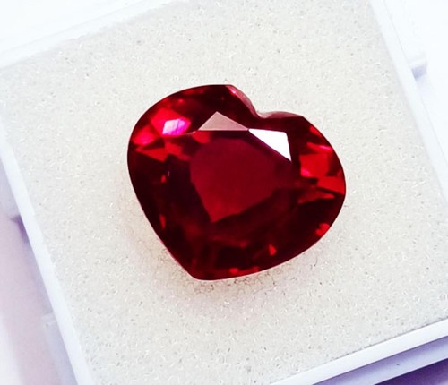Piedra preciosa suelta en forma de corazón de rubí rojo natural 10,30 quilates certificada con regalo gratis - Imagen 5 de 8