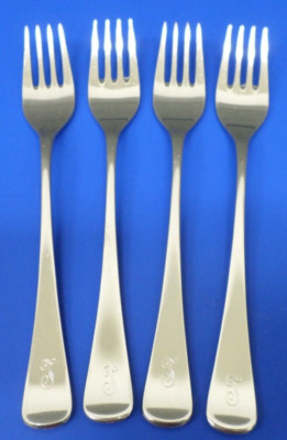 4 - WMF Cromargan FINESSE Satin Stainless GERMANY Flatware SALAD FORKS monogram