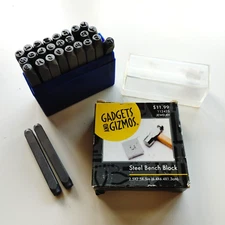 27pc Steel Punch Alphabet Letter  Tool 1/8"inch 3mm Leather Craft Stamp w/ Block