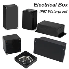 Waterproof Black Plastic Project Enclosure DIY Electrical Junction Box Dustproof