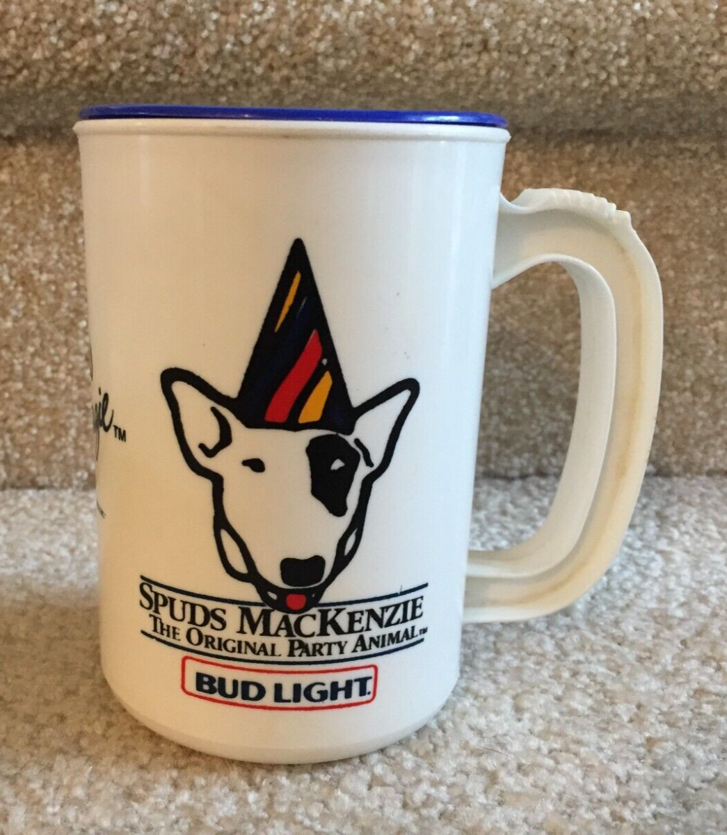 その他 # Spuds Mackenzie 1988 Bud Light Spuds MacKenzie Super Maxx 20 oz Plastic Mug Stein