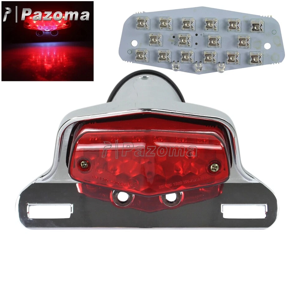 Conjunto de lámpara de luz trasera LED estilo Lucas para Harley Bobber Honda Yamaha Suzuki Foto 4 de 4
