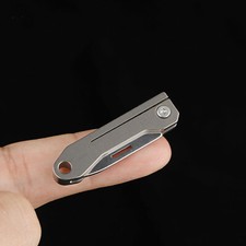 Titanium Mini keychain Folding Knife Letter Opener Tool Outdoor EDC Pocket Knife