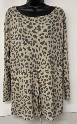 NWT Le Lis Collection Tan/Grey  One Piece Romper Size Small Tie Waist Tie back