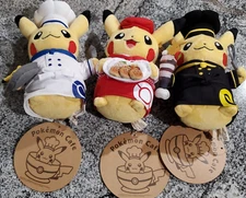 Complete Chef Costume Pikachu Cafe Set Plush Japanese Pokemon Center Exclusive