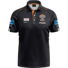 Wests Tigers 2025 Players Media Polo Shirt Sizes XS - Large Black NRL Steeden