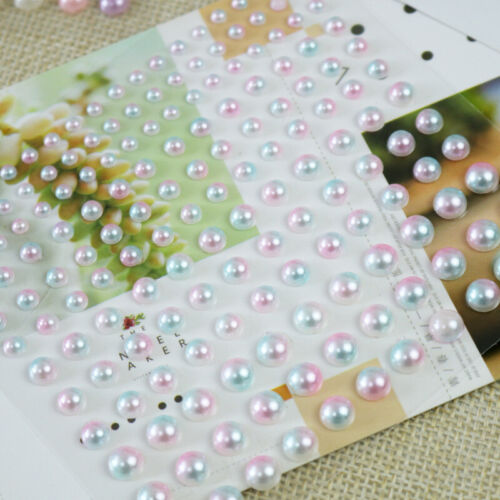 165PCS Semi-circular Pearl Decoration Stickers For DIY Crafts Scrapbooking Fa J- - Afbeelding 1 van 13