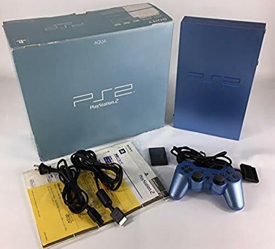 Sony Playstation 2 Ps2 Console Aqua Blue W Box Scph Ebay