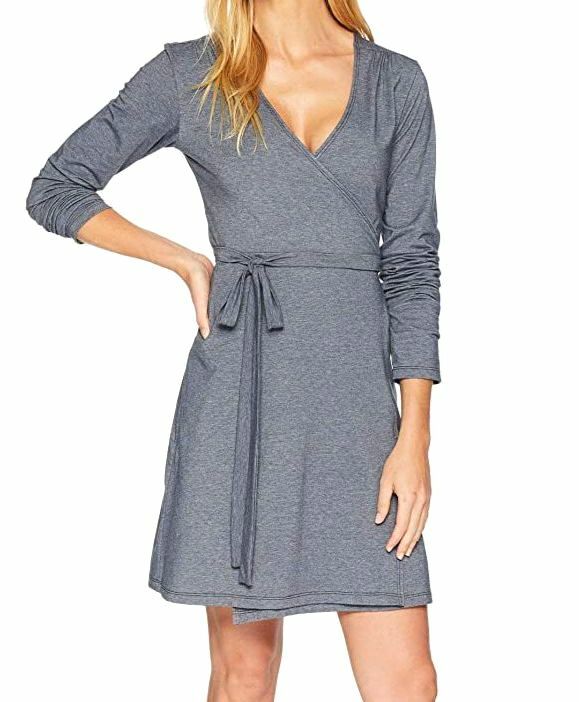 $150 Stonewear Designs Women's Blue Long Sleeve Tie Waist Wrap Dress Size XS