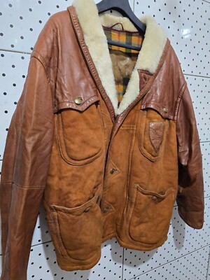 Vintage 80s DIKARPA Men Casual Leather Games Brown Jacket