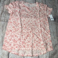 Gap Girls Medium 8 Pink Floral Short Sleeve Tee Shirt NEW
