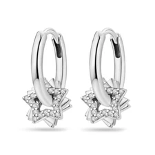 MULA Sparkling Stars Hoop Earrings Pave AAA CZ Women Jewelry 925 Sterling Silver